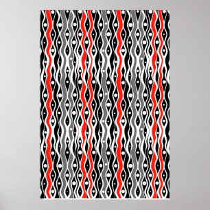 Poster motif textile vintage design d'art noir et blanc