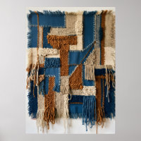 Motif Texturé Bleu et Beige
