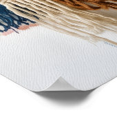 Poster Motif Texturé Bleu et Beige (Coin)