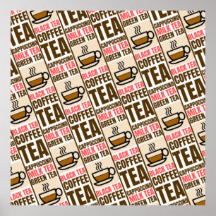 POSTER MOTIF THÉ CAFÉ