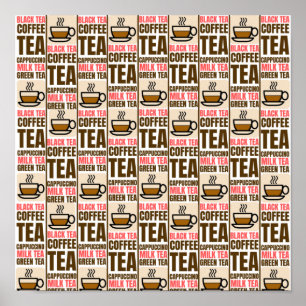 POSTER MOTIF THÉ CAFÉ