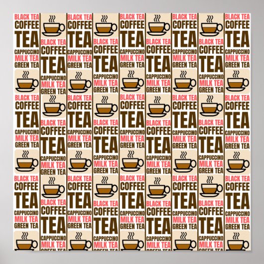 POSTER MOTIF THÉ CAFÉ (Devant)