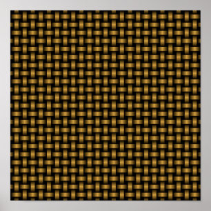 Poster Motif Tissé Orange Noir