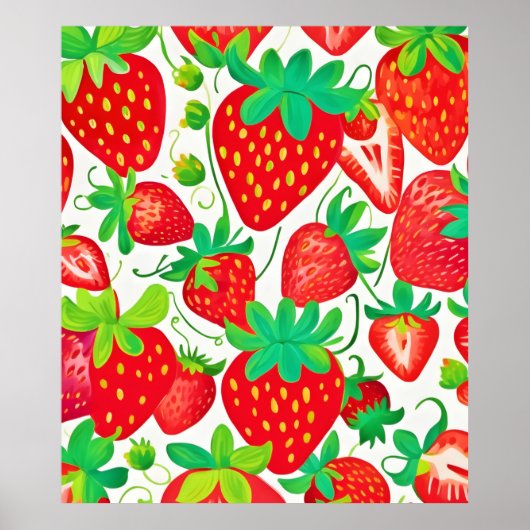Poster Motif Tourbillon de Fraise (Devant)
