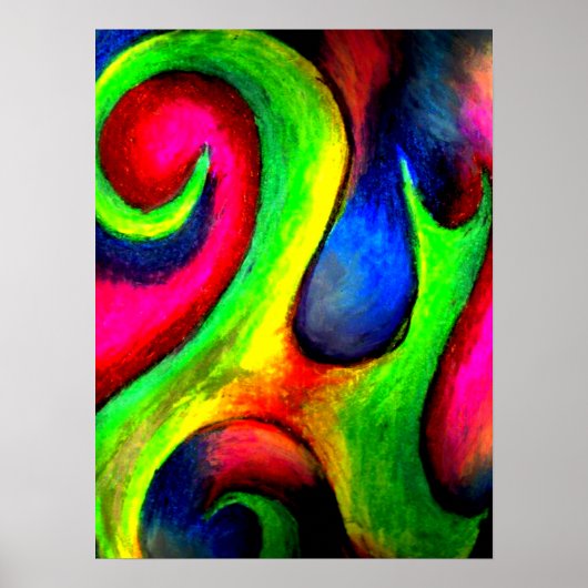 Poster Motif tourbillonnant Twirly Neon (Devant)