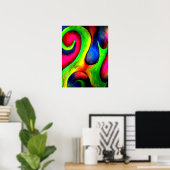 Poster Motif tourbillonnant Twirly Neon (Bureau à domicile)