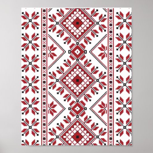 Poster Motif traditionnel, Motif traditionnel roumain T-S (Devant)