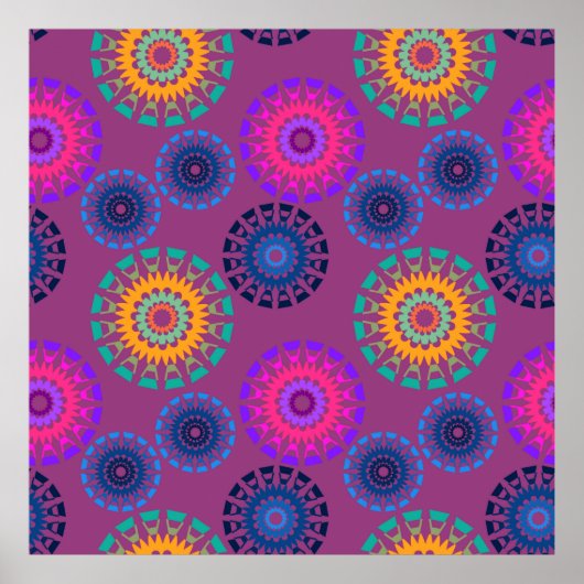 Poster Motif transparent avec ouverture ronde multicolore (Devant)