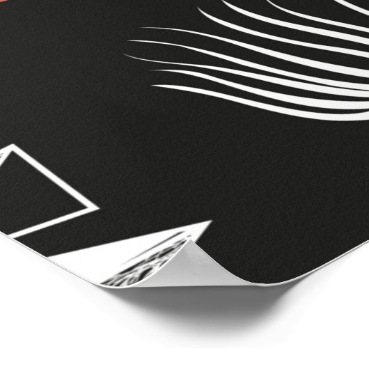 Poster Motif transparent avec renards rouges sur fond som (Coin)