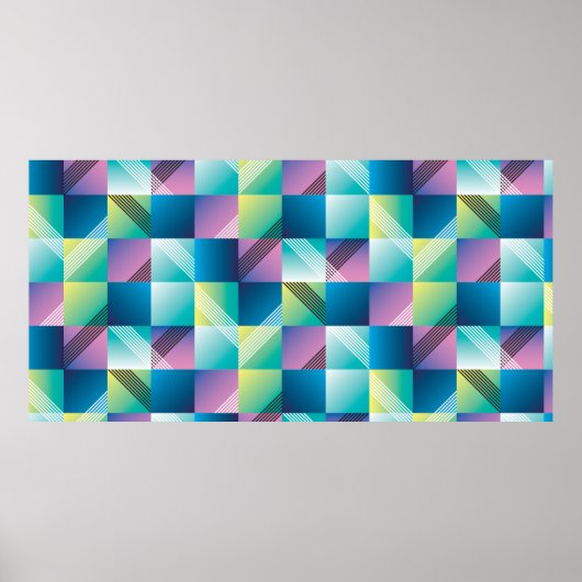 Poster Motif transparent de géométrie Abstraite (Devant)