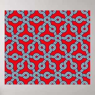Poster motif transparent en réseau graphique avec hexagon