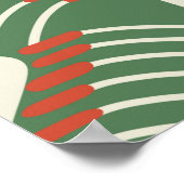 Poster motif transparent vert avec lignes et géométrie sh (Coin)