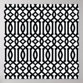 Poster Motif Trellis moderne noir et blanc (Devant)