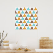 Poster Motif triangle de couleur rétro (Cuisine)