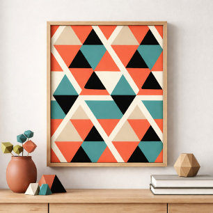 Poster Motif triangle géométrique coloré