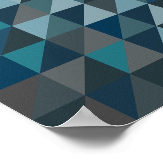Poster Motif triangle géométrique en bleu et gris (Coin)