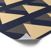 Poster Motif triangle simple en or et gris charbon (Coin)