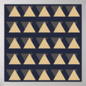 Poster Motif triangle simple en or et gris charbon (Devant)