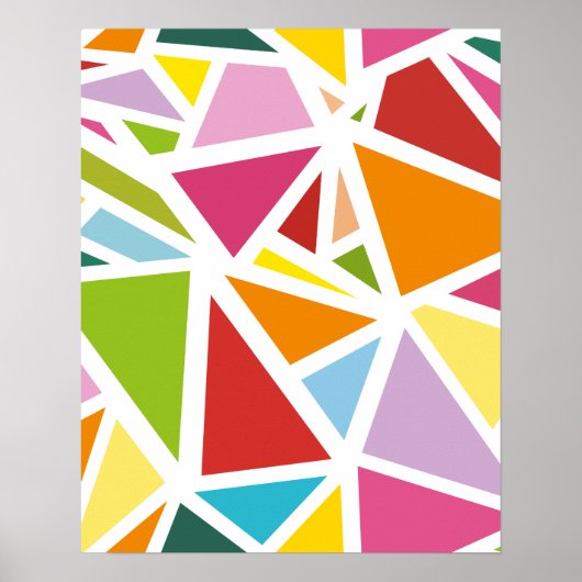 Poster Motif triangles colorés 4 (Devant)