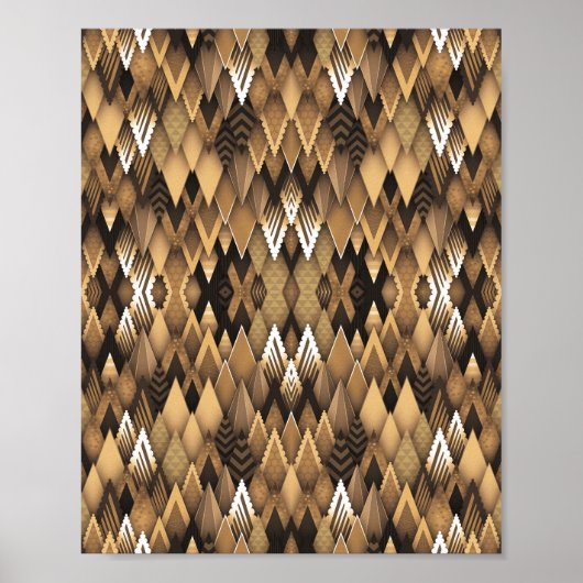 POSTER MOTIF TRIANGULAIRE RUSTIQUE TRIBAL (Devant)
