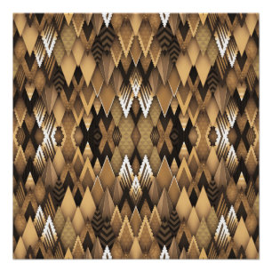 POSTER MOTIF TRIANGULAIRE TRIBAL RUSTIQUE