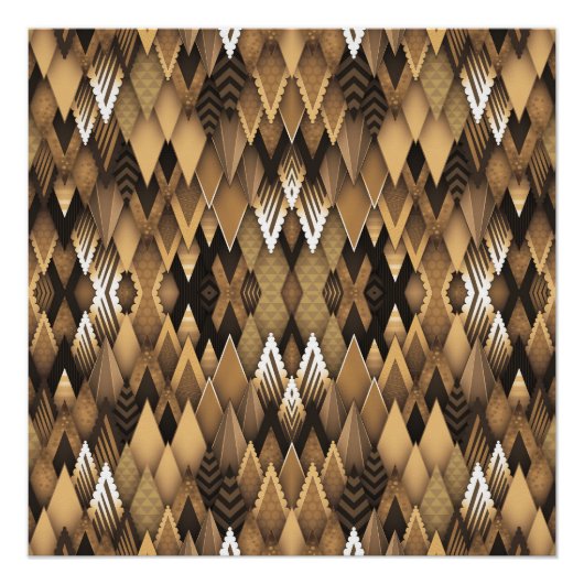 POSTER MOTIF TRIANGULAIRE TRIBAL RUSTIQUE (Devant)