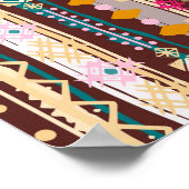 Poster Motif tribal Boho ethnique coloré (Coin)