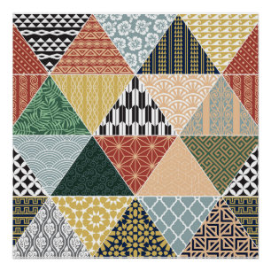 Poster Motif tribal ethnique de chaume colorée