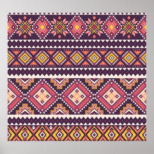 Poster Motif tribal rayé, géométrique sans couture. (Devant)