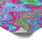 Poster Motif Trippy Multicolore Bleu Ciel Ondulé (Coin)