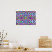 Poster Motif Trippy Multicolore Bleu Ciel Ondulé (Cuisine)
