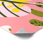Poster Motif tropical abstrait exotique de couleur vive (Coin)