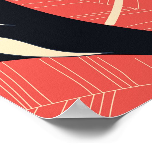 Poster Motif tropical d'été transparent avec jaune vif (Coin)