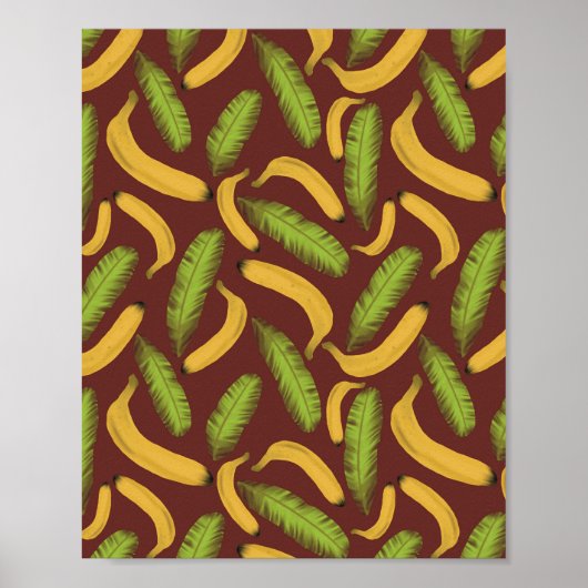 Poster Motif Tropical Red Banana Leaf (Devant)