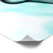 Poster Motif Turquoise Abstrait Black et Aqua (Coin)