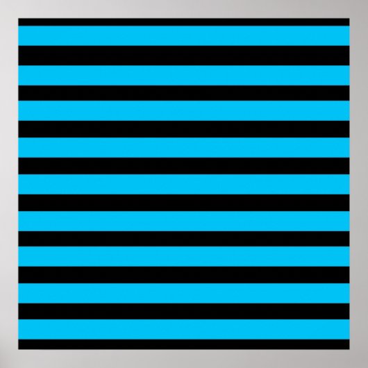 Poster Motif turquoise Blue Turquoise et White Stripes (Devant)