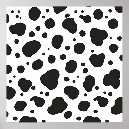 Poster Motif Vache Noir Blanc (Devant)