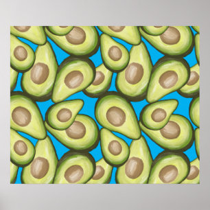 Poster Motif Vegan Avocado frais et gourmand