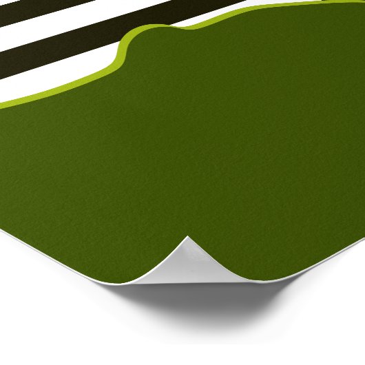 Poster Motif vert Abstrait et points (Coin)