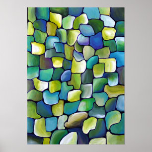 Poster Motif vert contemporain