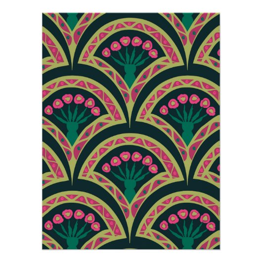 Poster motif vert en forme de coquille (Devant)