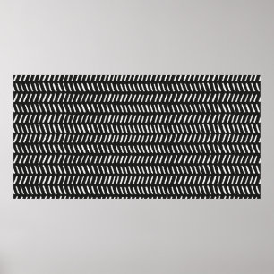 Poster Motif vintage abstrait à rayures horizontales sans