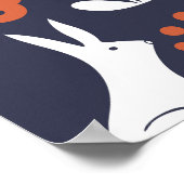 Poster Motif Vintage d'art populaire scandinave (Coin)