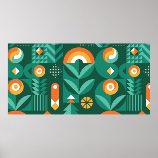 Poster motif vintage géométrique Abstrait en Scandinave (Devant)