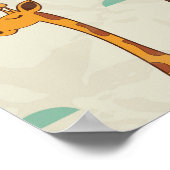 Poster Motif vintage Giraffe. (Coin)