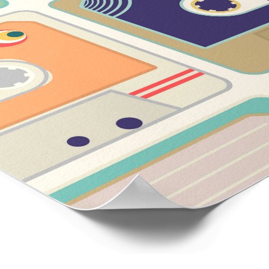 Poster Motif Vintage Retro Cassette Tapes (Coin)