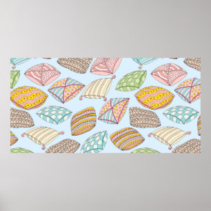 Poster motif vintage sans couture avec des coussins color