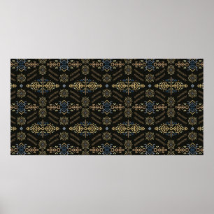 Poster Motif vintage sans couture dans le style ethnique.