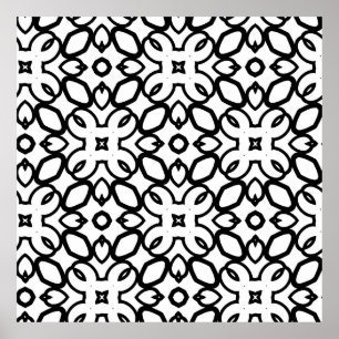 Poster Motif vintage sans couture en ornement géométrique