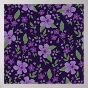 Poster Motif vintage sans couture. merveilleux lilas et p
